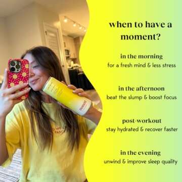 Moment Botanical Soda Soft Drink (Shark Tank) - SPARKLING Non Alcoholic Drinks | Lemon Turmeric | | L-Theanine & Ashwagandha for Calm & Clarity | 0 Added Sugar 0 Caffeine | 12-pack