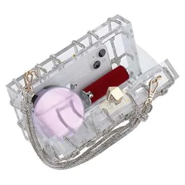 Stylish ARTLUXE Acrylic Clutch with Rhinestones