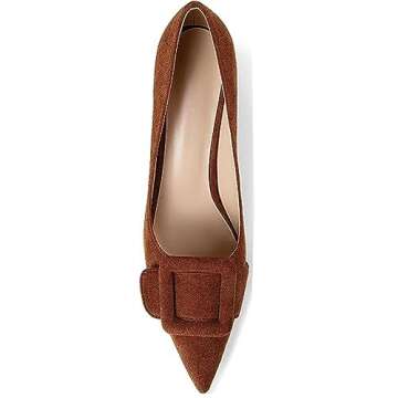 Divanne Pumps Shoes: Stylish Slip-On Suede Heels