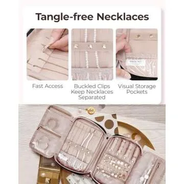 BAGSMART Jewelry Organizer Bag Travel Jewelry Storage Cases for Necklace, Earrings, Rings, Bracelet, Black