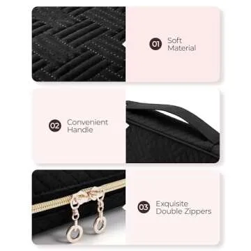 BAGSMART Jewelry Organizer Bag Travel Jewelry Storage Cases for Necklace, Earrings, Rings, Bracelet, Black