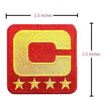 Smc Store Red Captain C Patch (4 Gold Stars) Logo Patch Embroidery American Football Fan Favorite Te...