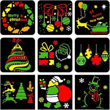 Christmas Stencils for Holiday Decor | 16-Piece Templates