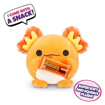 ZURU Snackles Small Sized 5.5 inch Snackle Plush by ZURU (Random Surprise), Cuddly Squishy Comfort 5.5 inch Plush with License Snack Brand Accessory