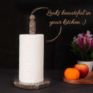 Elegant Handmade Marble Paper Towel Holder for Kitchen and Bathroom