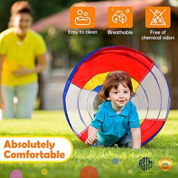 Kids Colorful Play Tunnel Tent for Indoor & Outdoor Fun