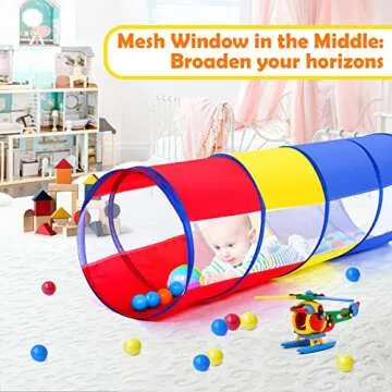 Kids Colorful Play Tunnel Tent for Indoor & Outdoor Fun