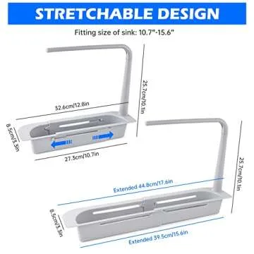 NiHome Over Sink Organizer - Expandable Kitchen Caddy