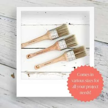 Chalk Style Paint Brush - Oval Brush with Synthetic Bristles for Smooth Furniture Paint Application with Minimal Brush Strokes, No Shedding, Vegan, Best for Water-Based Paint - 1.5"