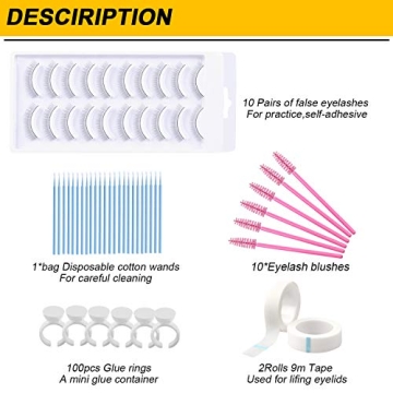 17Pcs Eyelash Extension Training Kit with Mannequin Head