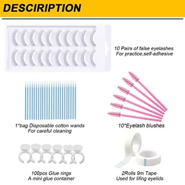 17Pcs Eyelash Extension Training Kit with Mannequin Head