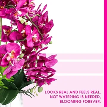 Lifelike W&W Artificial Orchid Plants in Ceramic Pot