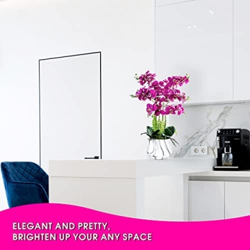 Lifelike W&W Artificial Orchid Plants in Ceramic Pot