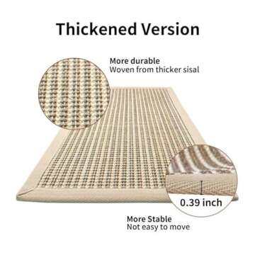 FUKUMARU Cat Scratcher Mat - Natural Sisal for Cats