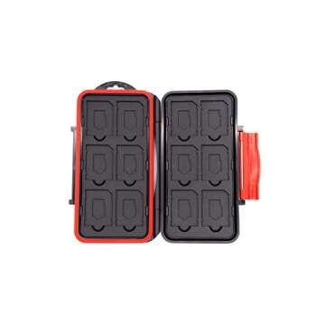 EIGHTEENPCTGREY Photo SD Card Case, Water Resistant, Impact Resistant, fits 12 SD Cards and 12 Micro SD CardsWater-Resistant Holder Storage Memory Card Case for 12 SD Cards + 12 Micro SD Cards