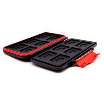 EIGHTEENPCTGREY Photo SD Card Case, Water Resistant, Impact Resistant, fits 12 SD Cards and 12 Micro SD CardsWater-Resistant Holder Storage Memory Card Case for 12 SD Cards + 12 Micro SD Cards