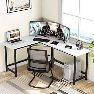 Tribesigns 66" Modern L Shaped Desk - Stylish & Sturdy