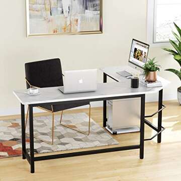Tribesigns 66" Modern L Shaped Desk - Stylish & Sturdy