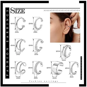 Stylish IRONBOX 9Pcs Adjustable Ear Cuff Earrings