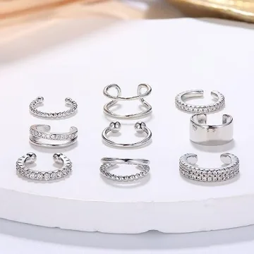 Stylish IRONBOX 9Pcs Adjustable Ear Cuff Earrings