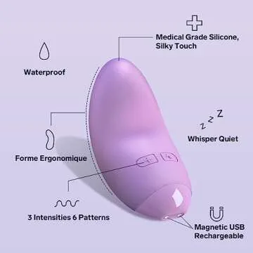 Clitoral Vibrator for Women and Couples, Tongue Shape Mini Vibrator with 3 Intensities & 6 Vibration Modes, Quick Orgasm Adult Sex Toys for Clit Nipple Vagina