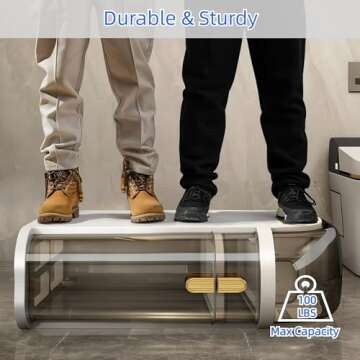 MOSAMNI 2-Tiers Slim Bathroom Storage Cabinet, Narrow Bathroom Storage, Plastic Waterproof Storage Organizer for Small Spaces, Kitchen, Laundry