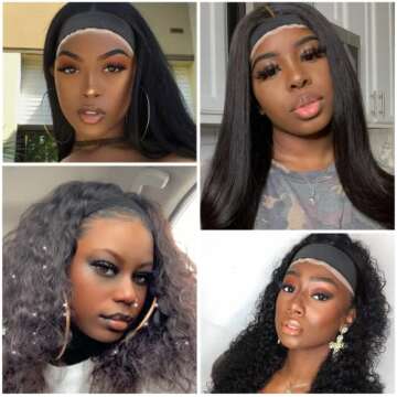 Cadeya Elastic Bands for Wig, 8 Pcs Lace Melting Bands for Keeping Wigs in Place, Edge Scarf/Edge Wrap to Lay Edges Adjustable Wig Headband with Velcr, Non Slp, Thick Comfortable Durable