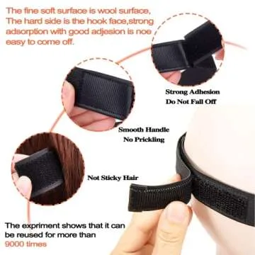 Cadeya Elastic Bands for Wig, 8 Pcs Lace Melting Bands for Keeping Wigs in Place, Edge Scarf/Edge Wrap to Lay Edges Adjustable Wig Headband with Velcr, Non Slp, Thick Comfortable Durable