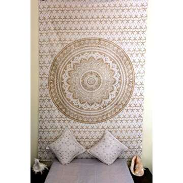 THE ART BOX Handmade Indian hippie Bohemian Psychedelic Ombre Mandala Wall hanging College Dorm Beac...