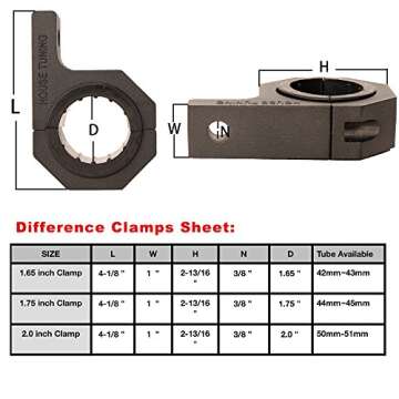 House Tuning Roll Bar Clamps - 1.75 inch Pack of 4 Tube Clamp Brackets for UTV and Truck Light Mount...