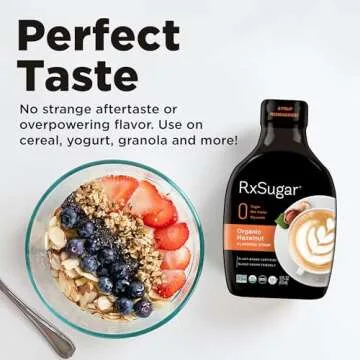 RxSugar Organic Hazelnut Syrup 2-Pack | Diabetes-Safe Natural Sugar | Keto Certified | Non-GMO Project Verified | Gluten-Free Certified