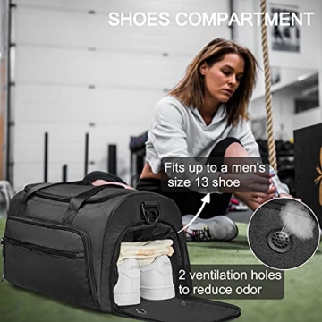 Compact Water Resistant Gym Bag for Workouts