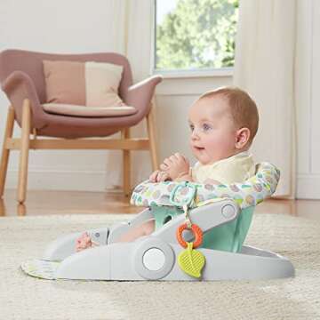Summer Infant Learn-to-Sit Stages 3-Position Floor Seat, Sweet-and-Sour Neutral – Sit Baby Up to See The World – Baby Activity Seat is Adjustable for Ages 6-12 Months – Includes Toys and Tray