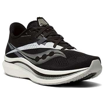 Saucony Men's Endorphin Pro 2 Running Shoe, Black/White, 9.5