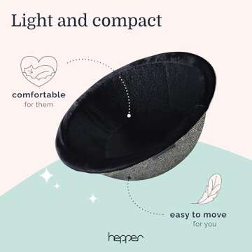 Hepper Cat Nest - Washable Cat Bed with Removable Fluffy Fleece Liner - Cozy Comfy Calming Cat Bed Round Shape - Cat Warming Bed - Donut Cat Bed Desk Ready - Small Cat Bed for Indoor Cats