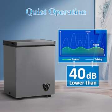 LifePlus Compact Chest Freezer 3.5 Cubic Feet Energy Saving