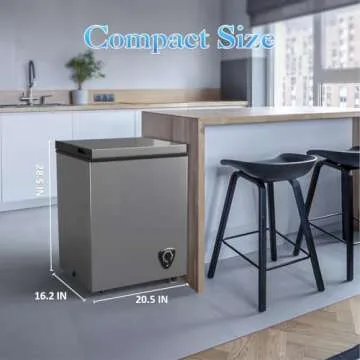 LifePlus Compact Chest Freezer 3.5 Cubic Feet Energy Saving