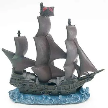 Disney Pirates of the Caribbean Black Pearl Aquarium Ornament