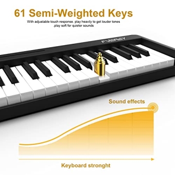 FVEREY Foldable Piano Keyboard 61 Keys for Beginners