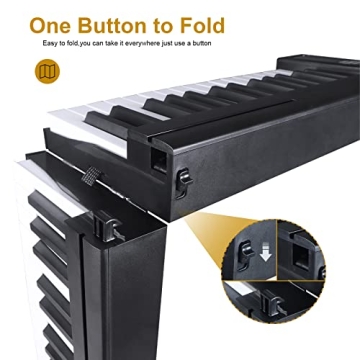 FVEREY Foldable Piano Keyboard 61 Keys for Beginners