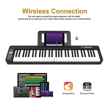 FVEREY Foldable Piano Keyboard 61 Keys for Beginners