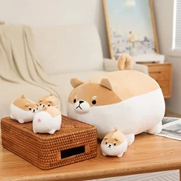 Cute SQEQE Shiba Inu Plush Toy with Baby Plushies
