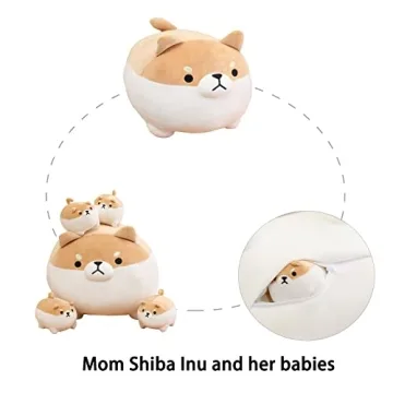 Cute SQEQE Shiba Inu Plush Toy with Baby Plushies