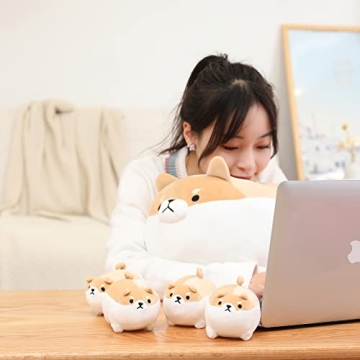 Cute SQEQE Shiba Inu Plush Toy with Baby Plushies