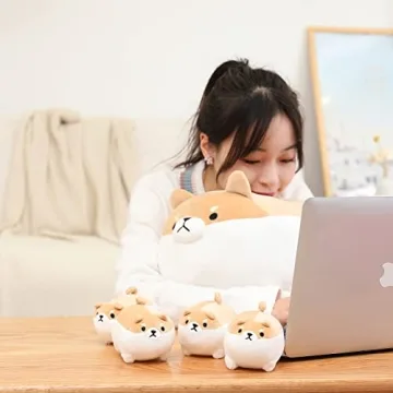 Cute SQEQE Shiba Inu Plush Toy with Baby Plushies
