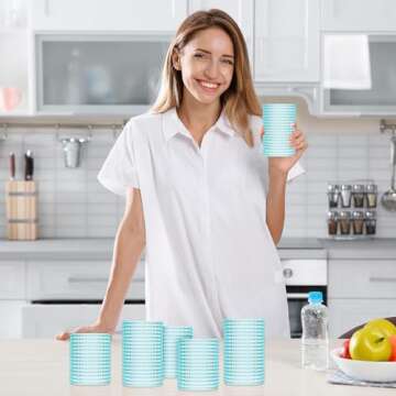 Foaincore 6 Count Hobnail Drinking Glasses Set Vintage Glassware Old Fashioned Beverage Glasses Bubble Cocktail 14 oz, Rocks Glass Cup 11 oz Water Elegant (Lake Blue)