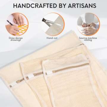 6-Piece Laundry Bag, Durable Organic Cotton Mesh Laundry Bag, Sturdy Zipper, Breathable Mesh, Exquisite Laundry Bag for Underwear, Clothes, Pants, Shoes and Socks