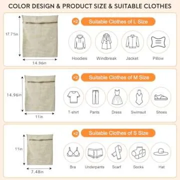6-Piece Laundry Bag, Durable Organic Cotton Mesh Laundry Bag, Sturdy Zipper, Breathable Mesh, Exquisite Laundry Bag for Underwear, Clothes, Pants, Shoes and Socks