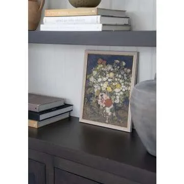 Petal Lane Antique Wall Decor - Vintage Floral Wall Art - Make Your Own Gallery Wall Frame Set - Dark Academia Wall Decor - Canvas Wall Art with Vintage Frame (Flower Vase)