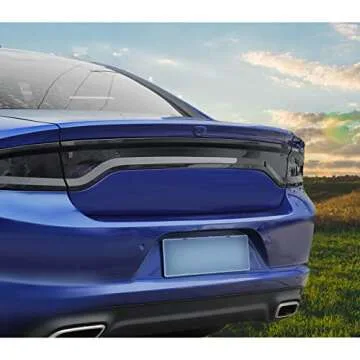 Hoolcar Tail Light Lamp Cover Guard Trim Bezel Frame Decor Exterior Accessories for 2015-2022 Dodge Charger, Smoked Black